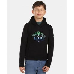 Felpa con cappuccio in cotone da ragazzo Kilpi NORTHEN-JB. Czarne swetry Kilpi, bez wzorów, bez ramiączek. Za 267.13 zł.