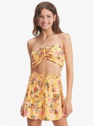 Roxy Top w kolorze żółtym rozmiar: XL. Żółte topy Roxy, xl, bez wzorów, z wiskozy, bez kołnierzyka, bez ramiączek. Za 66.45 zł.