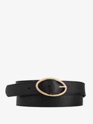 Czarny pasek damski. Czarne paski Ryłko, bez wzorów, ze skóry, eleganckie. Za 129.99 zł.