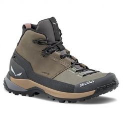 Damskie buty trekkingowe Salewa Puez Leather Mid PTX. Brązowe trekkingi Salewa, z materiału, trekkingowe. Za 1,226.00 zł.