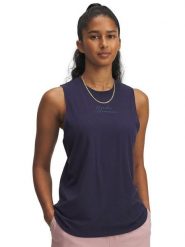 Under Armour Top sportowy w kolorze granatowym rozmiar: L. Niebieskie koszulki sportowe Under Armour, bez wzorów, bez ramiączek, outdoorowe. Za 100.52 zł.