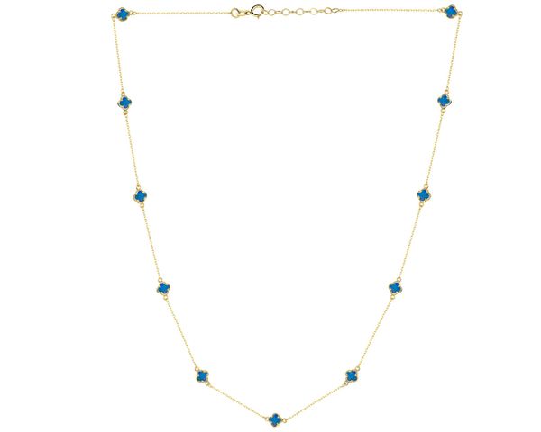 Złoty naszyjnik z opalami syntetycznymi - koniczyny. Żółte naszyjniki Apart, z opalem, złote. Za 1,779.00 zł.