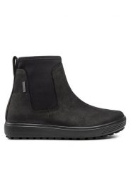 ECCO Botki Soft 7 Tred W GORE-TEX 45046351052 Czarny. Czarne botki ecco, bez wzorów, z gore-texu, bez obcasa, na płaskiej podeszwie, bez zapięcia. Za 829.99 zł.
