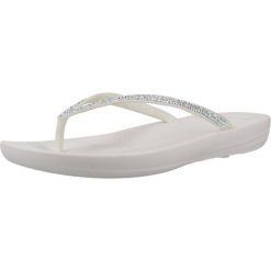 Klapki Fitflop Model Iqushion Sparkle Kolor Biały. Białe klapki Flip Flop, bez wzorów, z syntetyku, bez obcasa. Za 267.00 zł.