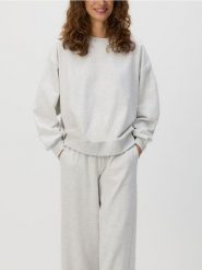 Bawełniana bluza - jasnoszary. Szare bluzy Reserved, l, bez wzorów, z bawełny, bez kaptura. Za 89.99 zł.