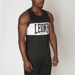Tank top treningowy LEONE 1947 Shock Boxing. Czarne topy LEONE 1947, s, bez wzorów, bez kołnierzyka, bez ramiączek. Za 73.99 zł.