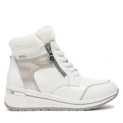 Botki Caprice. Białe botki Caprice, bez wzorów, bez obcasa, na koturnie, bez zapięcia. Za 519.99 zł.