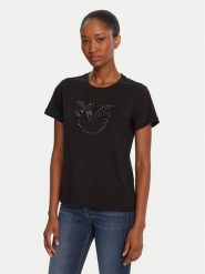 PINKO T-Shirt Quentin 100535 A2RN Czarny Regular Fit. Czarne t-shirty Pinko, xl, bez wzorów, z bawełny, bez kołnierzyka, bez ramiączek. Za 749.99 zł.