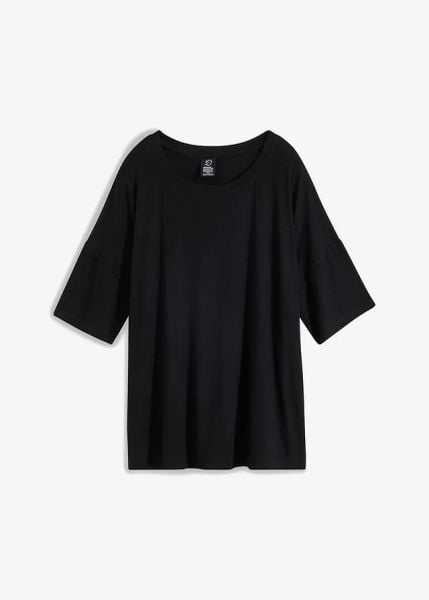 T-shirt oversize z lejącej wiskozy. Białe t-shirty bonprix, l, bez wzorów, z wiskozy, bez kołnierzyka, bez ramiączek. Za 49.99 zł.