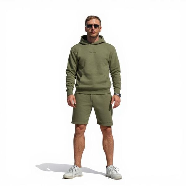 Bluza domowa z kapturem – khaki. Zielone bluzy HOME DELUXE, l, bez wzorów, z bawełny, z kapturem. Za 167.00 zł.