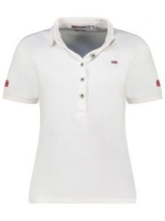 Geographical Norway Koszulka polo "Kars" w kolorze białym rozmiar: L. Białe bluzki Geographical Norway, l, bez wzorów, z bawełny, bez kołnierzyka, bez ramiączek. Za 116.95 zł.