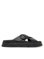 Pollini Klapki SA28134G0MTD0000 Czarny. Czarne klapki Pollini, bez wzorów, ze skóry, bez obcasa. Za 989.99 zł.