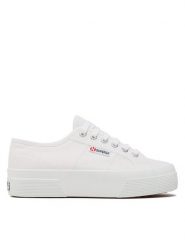 Superga Tenisówki 2740 Platform S21384W Biały. Białe trampki Superga, bez wzorów, z materiału, bez zapięcia. Za 199.99 zł.