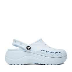 Klapki Crocs. Niebieskie klapki Crocs, bez wzorów, bez obcasa. Za 249.99 zł.