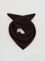 Szal z wełną i kaszmirem - ciemnobrązowy. Brązowe szaliki Reserved, bez wzorów, z kaszmiru. Za 169.99 zł.