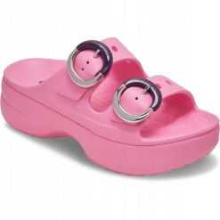 Sandały Dla Dorosłych Crocs Saturday Platform Dipped Buckle Sandal. Brązowe sandały Crocs, bez wzorów, z materiału, bez obcasa, bez zapięcia. Za 289.99 zł.