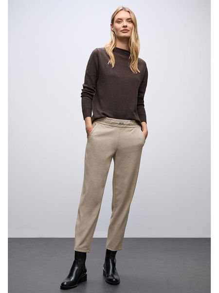 Street One Spodnie w kolorze beżowym rozmiar: 44/L28. Brązowe spodnie materiałowe Street One, na co dzień, l, bez wzorów, z materiału. Za 161.73 zł.