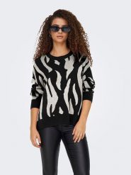 ONLY Sweter w kolorze czarno-szarym rozmiar: L. Czarne swetry Only, l, bez wzorów, bez ramiączek. Za 101.23 zł.