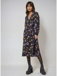 Monki Sukienka w kolorze czarnym rozmiar: 36. Czarne sukienki Monki, bez wzorów, bez kołnierzyka, bez ramiączek, midi. Za 60.99 zł.