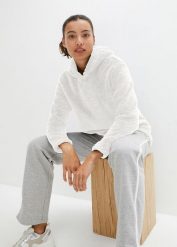Miękka długa bluza z polaru, oversized. Czarne bluzy bonprix, bez wzorów, z polaru, bez kaptura. Za 109.99 zł.
