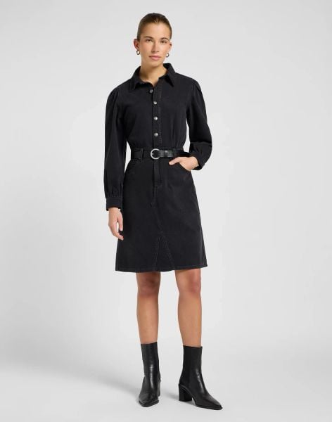 DAMSKA SUKIENKA LEE LONG SLEEVE DRESS DARK MEMORY 112370995. Sukienki Lee, xs, bez wzorów, bez kołnierzyka, bez ramiączek. Za 219.99 zł.