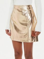 Guess Spódnica z imitacji skóry W4YD71 WGAP0 Złoty Regular Fit. Żółte spódnice Guess, m, z aplikacjami, ze skóry. Za 219.99 zł.