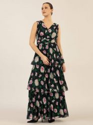 APART Sukienka w kolorze czarno-jasnoróżowym rozmiar: 46. Czarne sukienki Apart, bez wzorów, z tiulu, bez kołnierzyka, bez ramiączek, maxi. Za 570.95 zł.