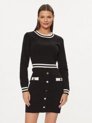 Morgan Sukienka dzianinowa 241-RMVA Czarny Regular Fit. Czarne sukienki Morgan, xs, bez wzorów, z dzianiny, bez kołnierzyka, bez ramiączek. Za 369.99 zł.