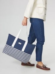 Torba Shopper Damska TBS Charlize. Niebieskie torby podróżne Tbs, bez wzorów, z materiału, na ramię. Za 259.00 zł.