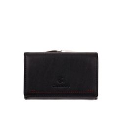 Czarny damski portfel Canaletto z perforacją laserową – elegancja i funkcjonalność PD1223P51. Czarne portfele bez wzorów, ze skóry. Za 151.05 zł.