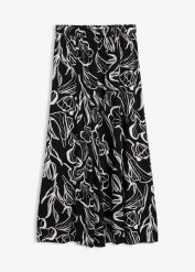 Spódnica maxi z kreszowanej wiskozy. Czarne spódnice bonprix, bez wzorów, z wiskozy, maxi. Za 124.99 zł.