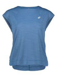 Asics Koszulka sportowa w kolorze niebieskim rozmiar: S. Niebieskie koszulki sportowe Asics, bez wzorów, bez ramiączek, outdoorowe. Za 86.78 zł.