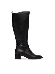 KARL LAGERFELD Kozaki KL30375 Czarny. Czarne kozaki KARL LAGERFELD, ze skóry, bez obcasa, na słupku, bez zapięcia. Za 1,639.00 zł.