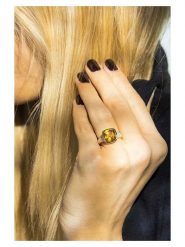 CARATELLI Złoty pierścionek "Sucre d'Orge" z diamentami rozmiar: 54. Brązowe pierścionki CARATELLI, z diamentem, złote. Za 2,551.64 zł.