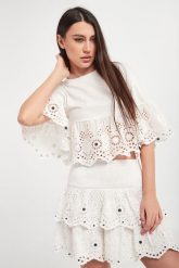 Bluzka BLUGIRL BLUMARINE. Bluzki Blugirl Blumarine, bez wzorów, bez kołnierzyka, bez ramiączek. W wyprzedaży za 487.07 zł.