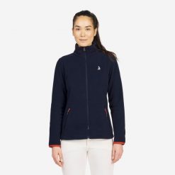 Polar żeglarski damski Tribord Sailing 100 ciepły. Niebieskie swetry TRIBORD, l, bez wzorów, z dzianiny, bez ramiączek. Za 89.99 zł.
