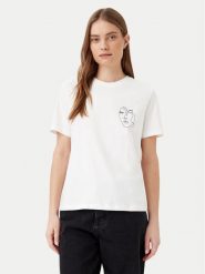 Vila T-Shirt Sybilla 14103247 Biały Regular Fit. Białe t-shirty Vila, xs, bez wzorów, z bawełny, bez kołnierzyka, bez ramiączek. Za 49.99 zł.