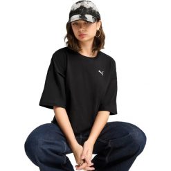 Koszulka Puma Wardrobe Ess Oversized Short Tee Bl, Kobiety. Czarne koszulki sportowe Puma, bez wzorów, z bawełny, bez ramiączek. Za 290.00 zł.