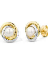 Revoni Złote kolczyki-wkrętki z perłami rozmiar: onesize. Białe kolczyki Revoni, z perłą, złote. Za 1,087.99 zł.