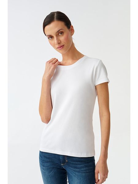 TATUUM Koszulka w kolorze białym rozmiar: 3XL. Białe bluzki Tatuum, xl, bez wzorów, z bawełny, bez kołnierzyka, bez ramiączek. Za 41.59 zł.