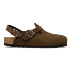 Birkenstock Tokio LEVE Carafe Sandały damskie. Brązowe sandały Birkenstock, bez wzorów, ze skóry, klasyczne, bez obcasa, bez zapięcia. Za 719.00 zł.