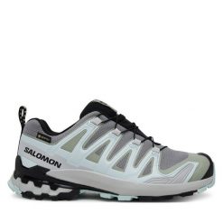 Buty do biegania Salomon. Szare obuwie sportowe Salomon, z gore-texu, bez zapięcia, do biegania, gore-tex. Za 479.99 zł.