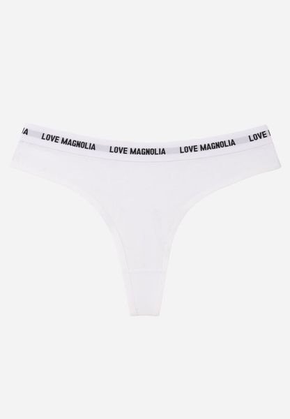 Białe Majtki Stringi z Bawełną Ozdobione Napisami Amero. Białe stringi Renee, bez wzorów, z bawełny. Za 7.99 zł.