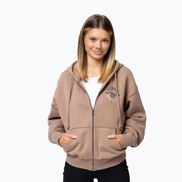 Bluza damska Pitbull Skull Surf Hooded Zip. Brązowe bluzy PITBULL, l, bez wzorów, z bawełny, bez kaptura. Za 219.99 zł.