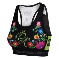 Stanik sportowy fitness siłownia MMA EXTREME HOBBY FOLK. Czarne bielizna sportowa EXTREME HOBBY, xs, bez wzorów, z elastanu. Za 129.00 zł.