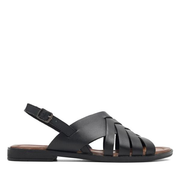 Sandały Lasocki. Czarne sandały Lasocki, bez wzorów, bez obcasa, na płaskiej podeszwie, bez zapięcia. Za 169.99 zł.