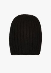 Czarna Prążkowana Czapka Beanie z Wiskozy Enalwenna. Czarne czapki Born2be, bez wzorów, z jeansu. Za 39.99 zł.