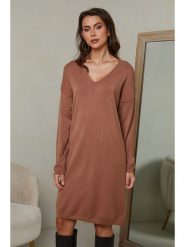 Joséfine Sukienka "Ibrany" w kolorze jasnobrązowym rozmiar: M. Brązowe sukienki Joséfine, m, bez wzorów, z kaszmiru, bez kołnierzyka, bez ramiączek, midi. Za 182.95 zł.