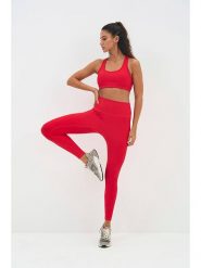Onamaste Legginsy sportowe "Lotus" w kolorze czerwonym rozmiar: S/M. Czerwone legginsy Onamaste, m, bez wzorów, z materiału, z podwyższonym stanem, outdoorowe. Za 125.95 zł.