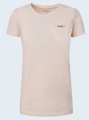 Pepe Jeans FOOTWEAR Koszulka w kolorze jasnoróżowym rozmiar: M. Różowe bluzki Pepe Jeans FOOTWEAR, m, bez wzorów, z jeansu, bez kołnierzyka, bez ramiączek. Za 59.40 zł.